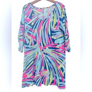 Lilly Pulitzer Indigo Sea Dreamin Pattern Cori Dress. Size Large